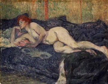  reclining Art - reclining nude 1897 Toulouse Lautrec Henri de